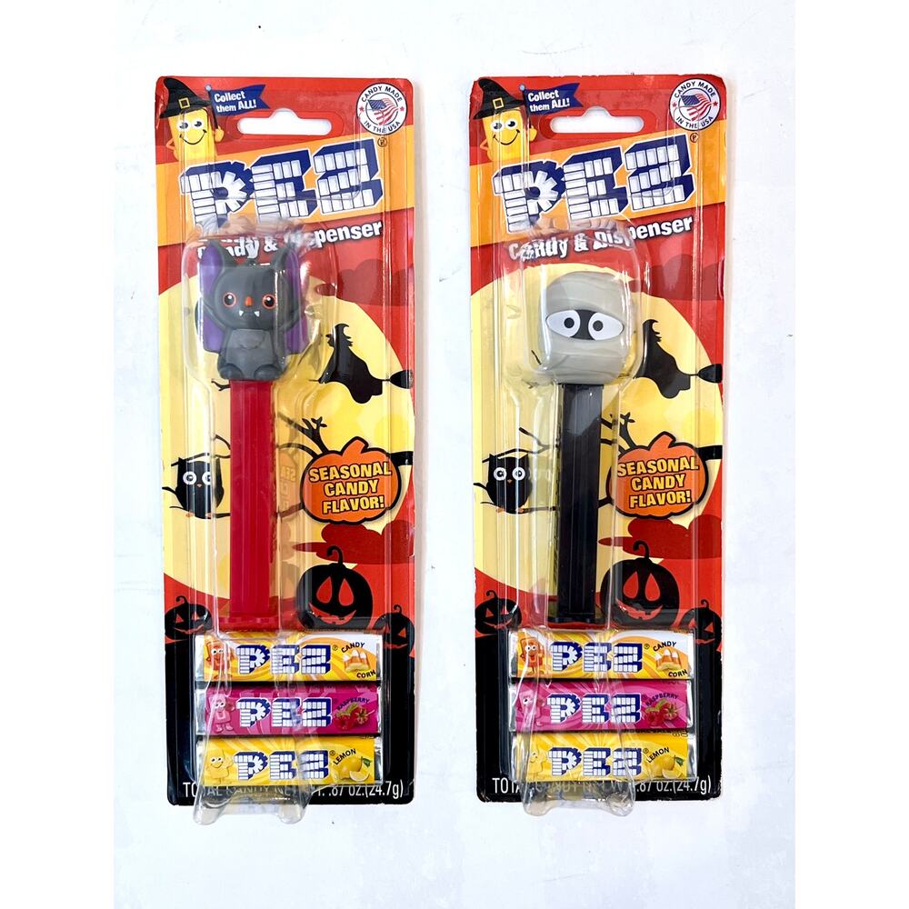 HALLOWEEN Pez Dispenser HALLOWEEN BAT & MUMMY - NEW